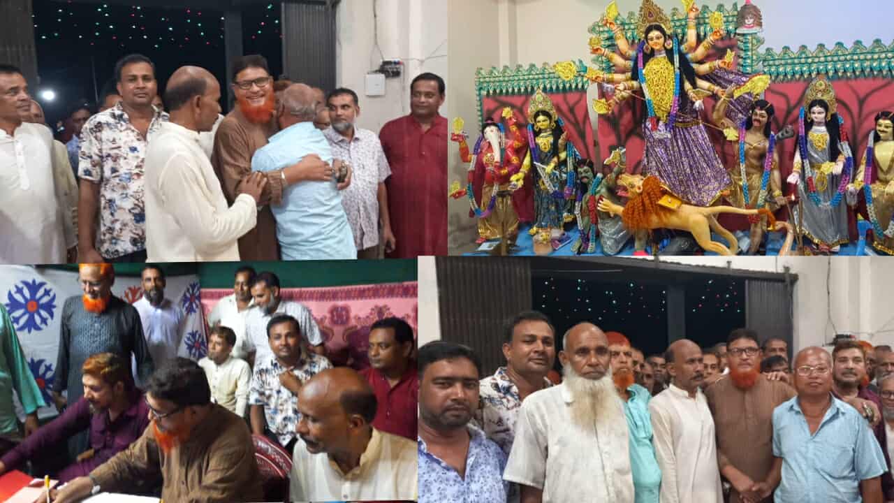 ভোলাহাটে পূজা মণ্ডপ পরিদর্শন ও আর্থিক সহায়তা প্রদান: অ্যাডভোকেট নুরুল ইসলাম সেন্টু