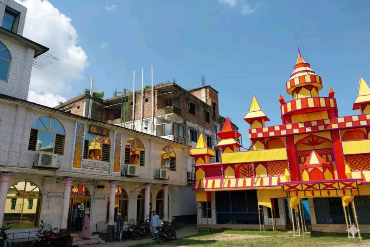 বিশ্বের অস্থিরতায় শান্তির বার্তা, লালমনিরহাটের মসজিদ ও মন্দির